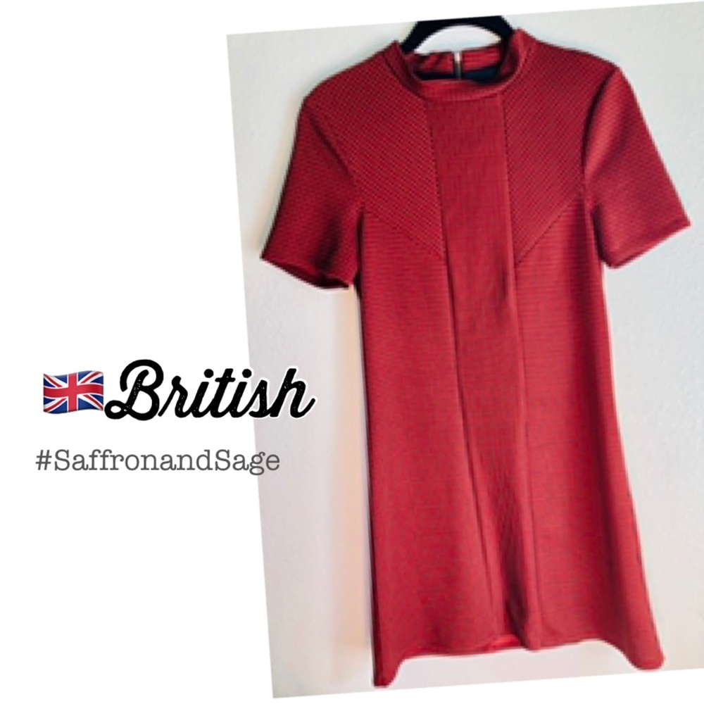 BRITISH!🇬🇧Topshop Women’s 1960s Style Checked Mini (Shift Style) Dress💚 - Picture 3 of 11